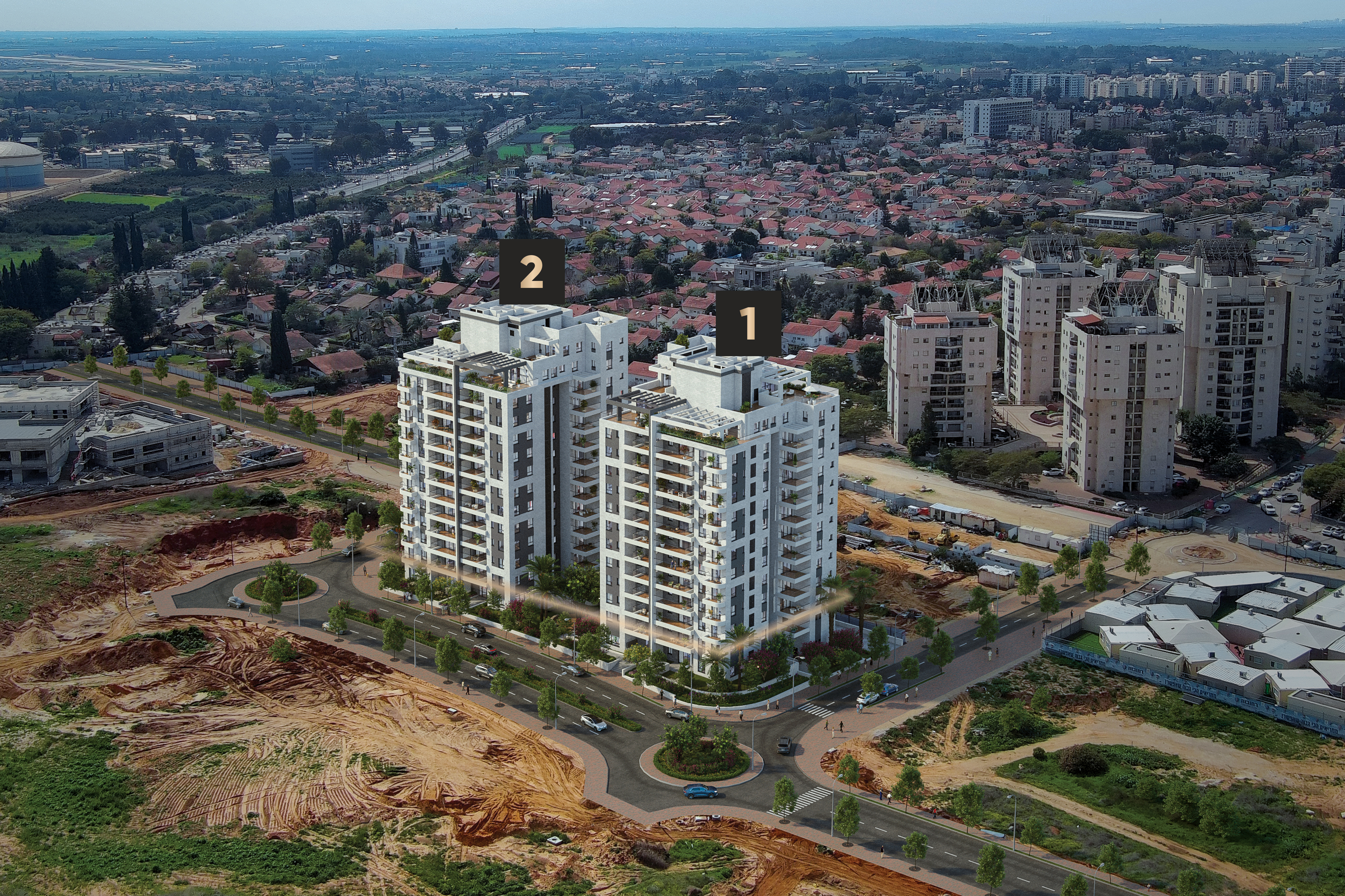 מחיר למשתכן בקריית ההגנה רחובות הדמיית בניינים חדשים מבט רחפן